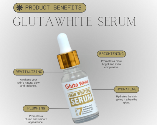 Gluta White Face Glowing Serum | Glutathione-based Brightening | Hydration & Antioxidant Protection 30 Ml
